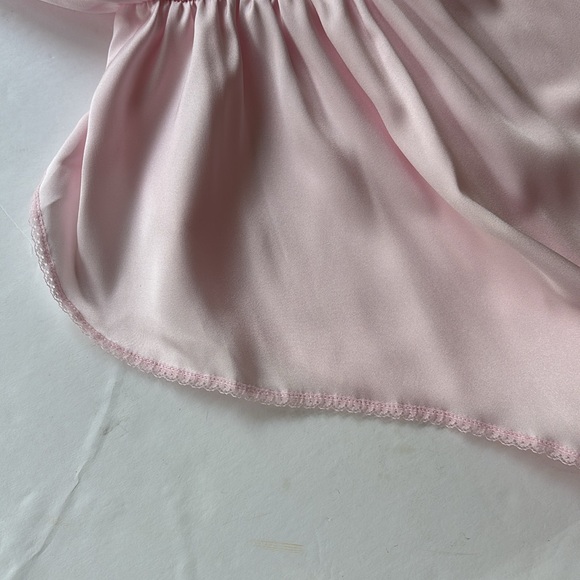 Vintage Ballet Pink Mini Playsuit Bodysuit Lace Satin Romper Girly Coquette 70’s - Picture 13 of 17